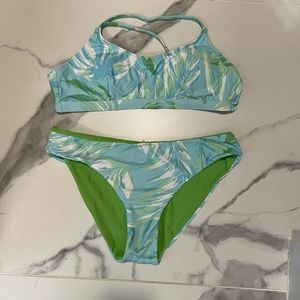 Cupshe bikini, new with tags and bag, size Medium, blue/green